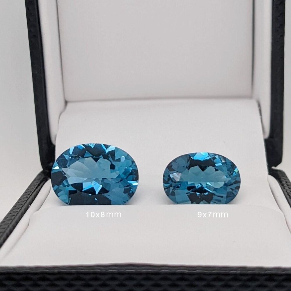 London Blue Topaz Loose Gemstone | 5x3mm - 12x10mm Oval Shape - Picture 4 of 12